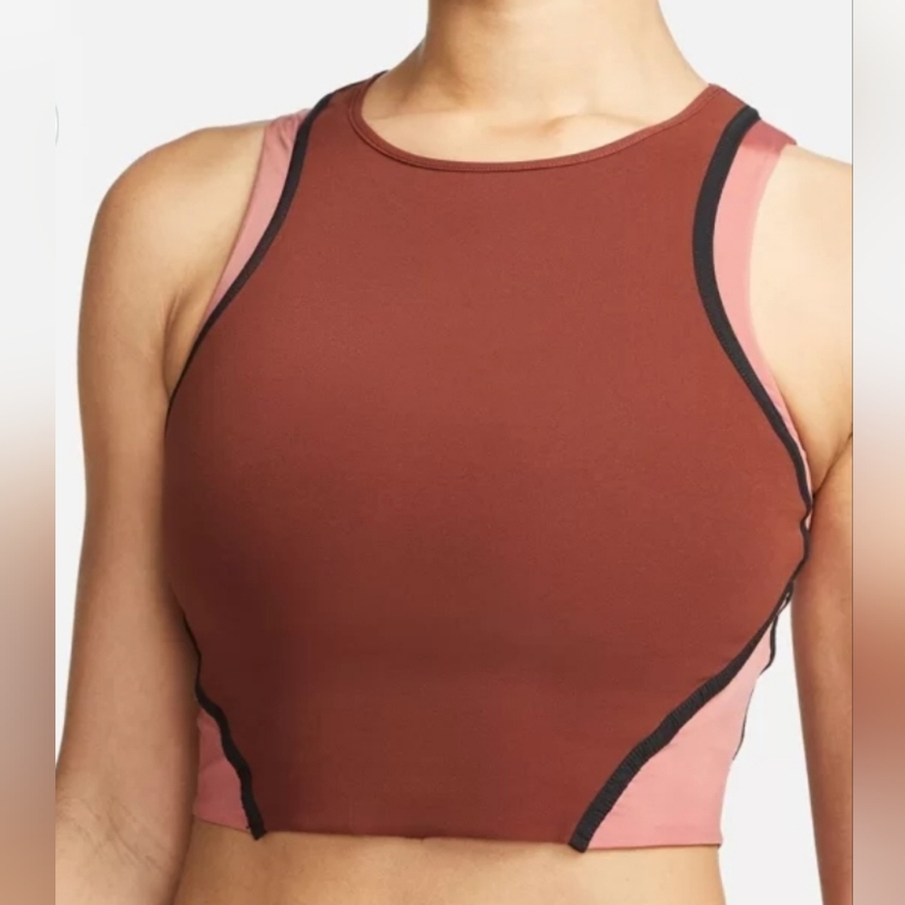 Nike Women's Rust and Pink Crop Top
